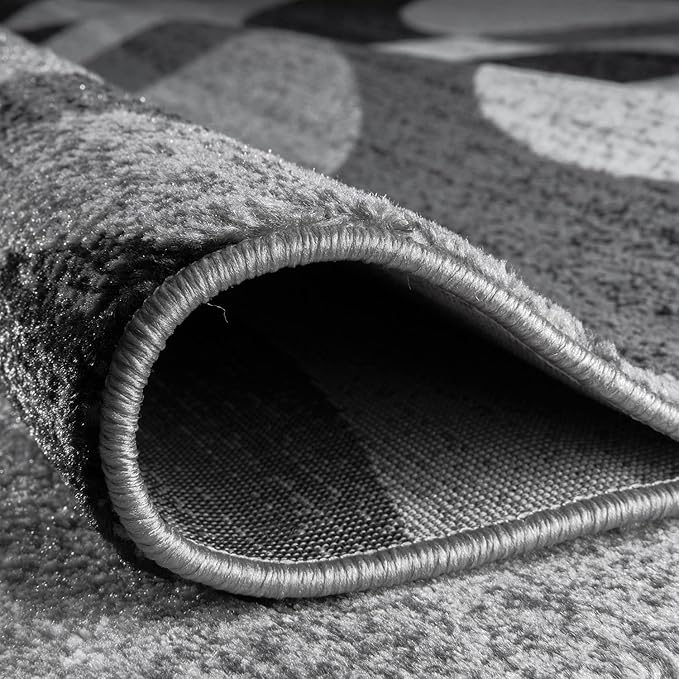 Rugshop Contemporary Abstract Circles Perfect for high Traffic Areas of Your Living Room,Bedroom,Home Office,Kitchen Area Rug 12' x 15' Gray