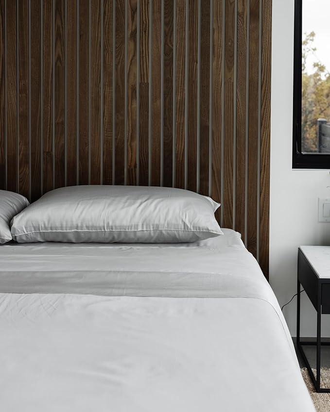 Cozy Earth Luxury Bed Sheet Set - 100% Viscose from Bamboo Fabric, Ultra-Soft & Breathable, Fits Regular & Deep Pocket Mattresses up to 20" - 4 Pieces Twin Sheet Set Gray