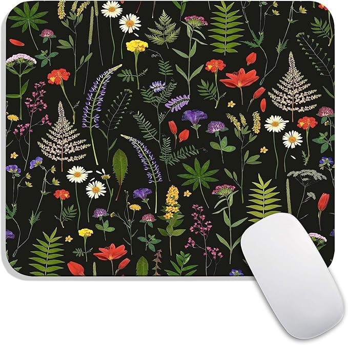 Armanza Square Mouse Pad Flowers,Personalized Premium-Textured Custom Mouse Mat Design,Washable Mousepad Cloth,Non-Slip Rubber Base Computer Mouse Pads for Wireless Mouse