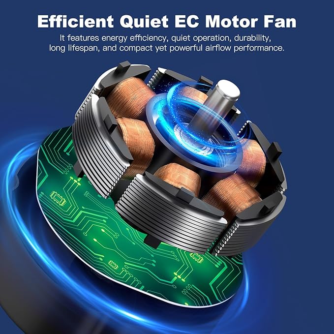 LINGGONGAIR Room Ventilation Fan 4-inch 5W EC Motor, Two-Way Wall Exhaust Fan with Ceramic Filter & Reversible Remote, Suitable for Home, Attic, Garage, Company, and Air Circulation