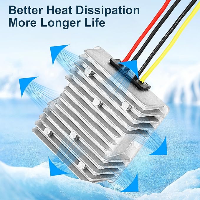 20A 240W DC 24V 36V 48V Step Down to 12V Converter Buck Regulator Reducer Golf Cart Voltage Converter Waterproof Transformer with Fuse