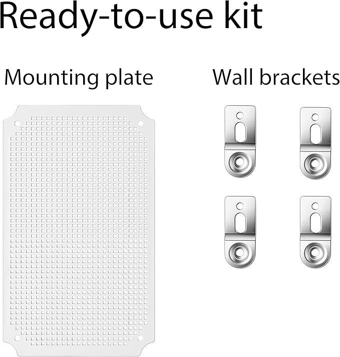 Gratury Junction Box, IP67 Waterproof Plastic Enclosure for Electrical Project, Hinged Grey Cover, Includes Mounting Plate and Wall Bracket (Grey Cover, 11.4"×7.5"×5.5")