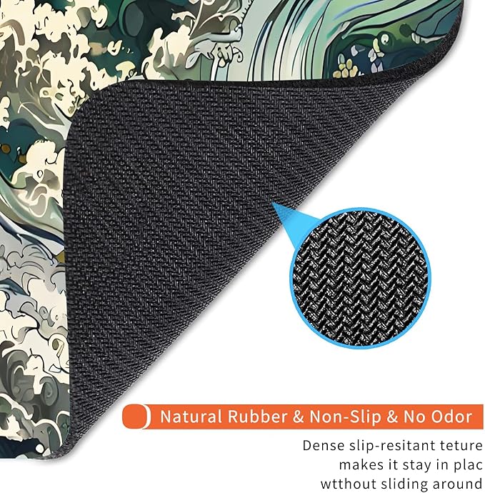Armanza Square Mouse Pad Japanese Art,Personalized Premium-Textured Custom Mouse Mat Design,Washable Mousepad Lycra Cloth,Non-Slip Rubber Base Computer Mouse Pads for Wireless Mouse