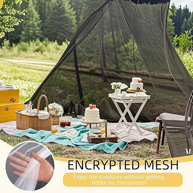 4 Corners Mosquito Net for Mosquiteros para Camas Bed Canopies Netting Bed Drapes Rectangular Mosquito Mesh for Camping Home Outdoor Travel(Black,L79 X W71 X H67 Inch,1 Opening)