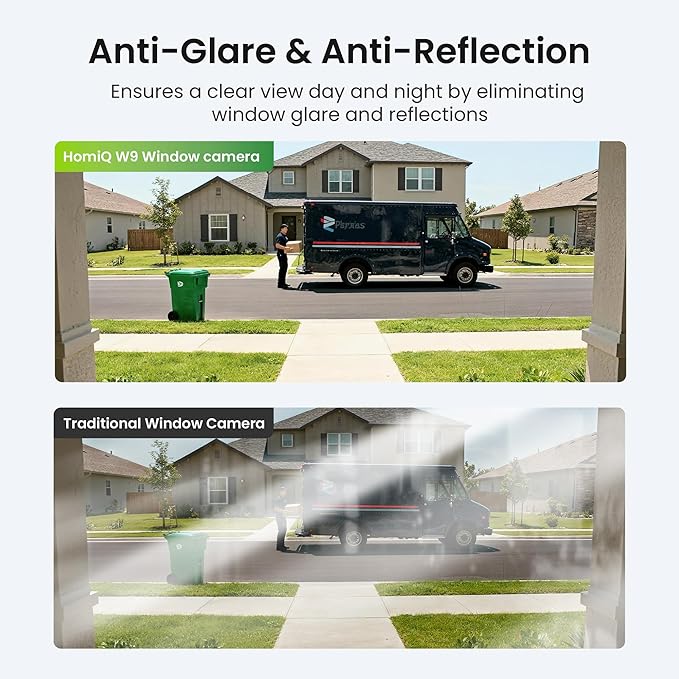 HOMIQ LIFE Window Security Camera 3MP 2K, Indoor WiFi Cameras 2.4GHz/5GHz with Colorvue AI Color Night Vision, Person Detection with Auto-Focus, 24/7 Recording Compatible with Alexa & Google Home
