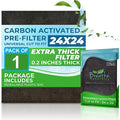Breathe Naturally Universal Cut To Fit Carbon Activated Air Filter - Replacement Charcoal Filters - Pre Filter Carbon Sheet for Air Purifier, Vent Filters & More - Made in USA (Pack of 1, 24x24)