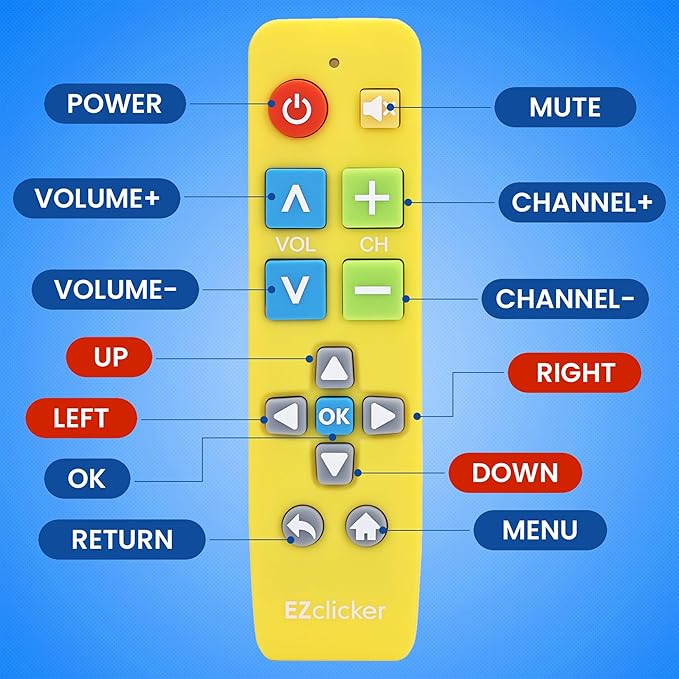 Samsung Replacement TV Remote Compatible with Samsung TV's ONLY (Yellow) Big Button TV Remote Control, Simplified and Easy to Use (2xAAA Batteries not Included)