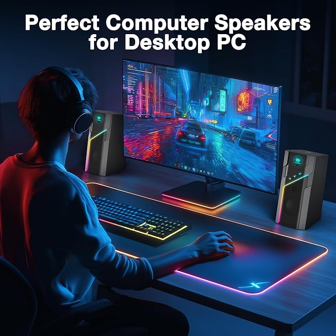 museeq Bluetooth Speaker for Home Use, Compact Wireless Speaker with Clear Sound, Easy Setup Portable Speaker for Bedroom, Desk, Office, Gift Ready