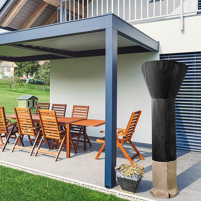 Stanbroil Patio Heater Cover, Full Coverage Outdoor Heater Cover with Zipper and Drawstring for Standing Patio Heater (95'' H x 34" D x 18-1/2" Base)