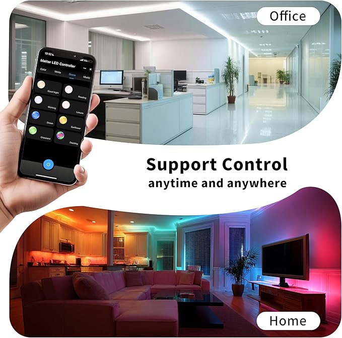 PAUTIX Matter WiFi LED Controller 5in1 ML5 Compatible with Tuya APP/Homekit/Smart Life/Alexa/Google Home/Siri, DC12-48V Dimmable Controller for Single Color/CCT/RGB/RGBW/RGBCCT LED Strip Lights