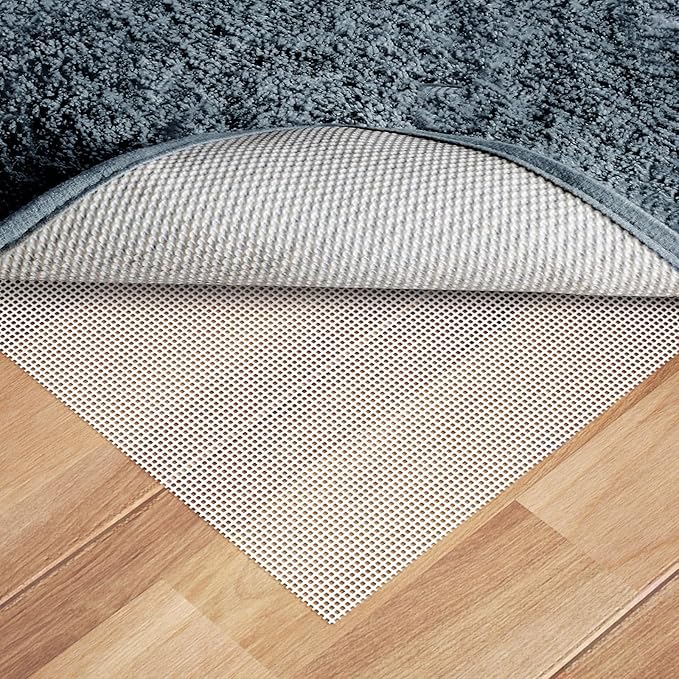 Silicone Non-Slip Rug Pad, Anti Skid Thin Area Rug Pad Gripper, Under Carpet Rug Mats for Hardwood Surface Floors, Keep Rugs in Place-5x7 Ft