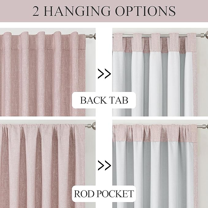 Vision Home Pink Full Blackout Curtains 84 inch for Girls Bedroom Nursery Room Darkening Window Treatment Set Thermal Insulated Rod Pocket Back Tab Soundproof Pink Drapes for Living Room 50" Wx84 Lx2
