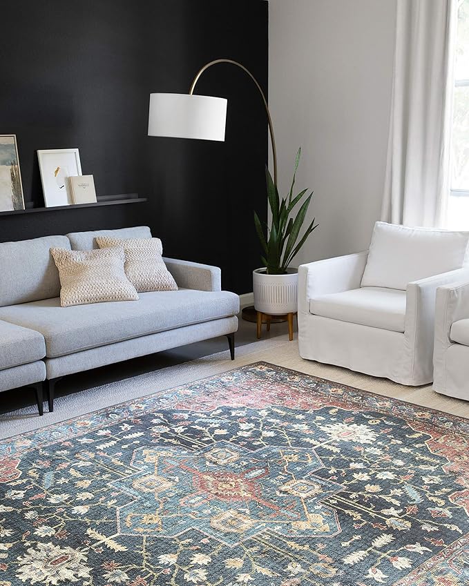 Loloi II Skye Collection SKY-08 Denim/Brick 2'-3" x 3'-9" Accent Rug