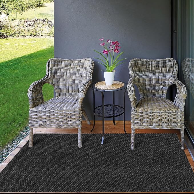 Ottomanson Commercial Scrape Rib Entry Mat – Heavy Duty Ribbed Floor Mat for High Traffic – Non Slip Rubber Back, Waterproof – Indoor Outdoor Use for Offices, Schools, Lobbies, 2'7" x 41', Black