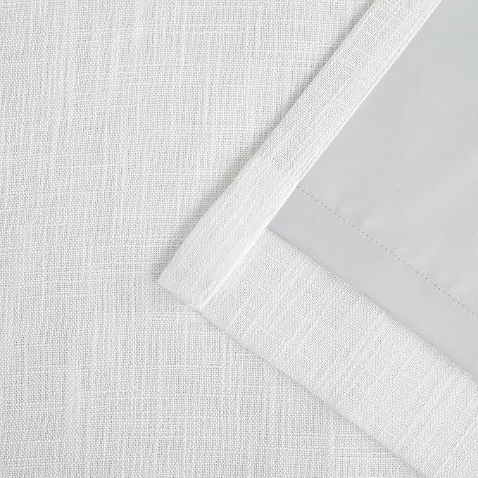 Vision Home Rod Pocket Back Tab White Total Blackout Bedroom Curtains 95 inch for Living Room Nursery Window Panels Thermal Insulated Energy Efficient Soundproof Pure White Drapes 2 Panels 50" Wx95 L