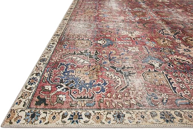 Loloi Chris Loves Julia Jules Collection JUL-01 Merlot/Multi 3'-6'' x 5'-6'', .13" Pile Height, Accent Rug