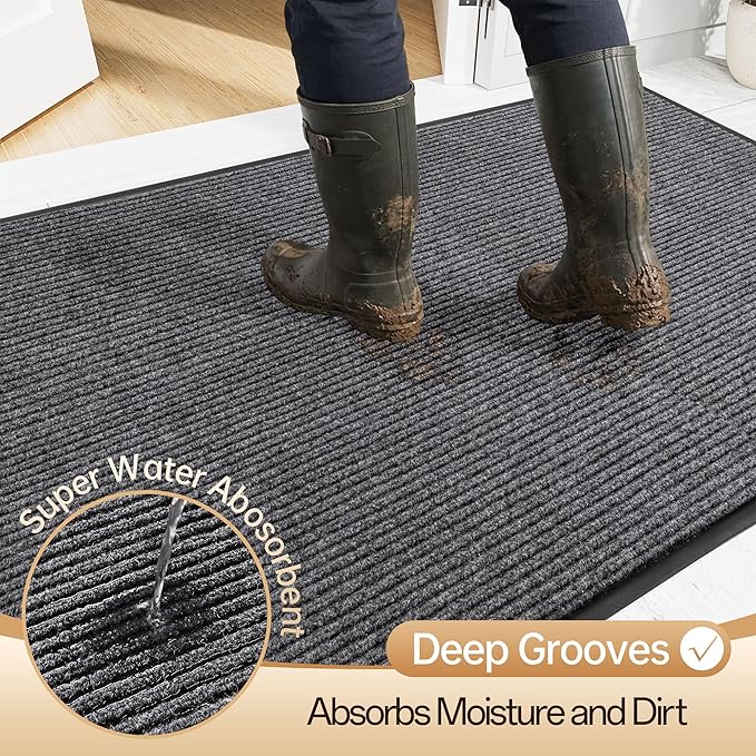 Amyracel Front Door Mat Indoor Outdoor Entrance, 36" x 120" All-Season Waterproof Doormat for Enterway, Heavy Duty Commercial Floor Mat, Fade Resistant, Rubber Back, Low Profile, Easy Clean