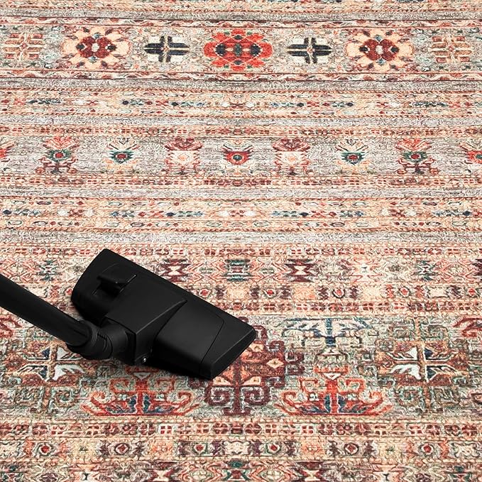 Keen Home Design 2x10 Rug - Machine Washable Runner with Non-Slip Backing, Ideal for Hallway, Entryway, Kitchen, Laundry Room - Vintage, Easy Clean, Durable, Low Pile Rug - (2'6" x 10')