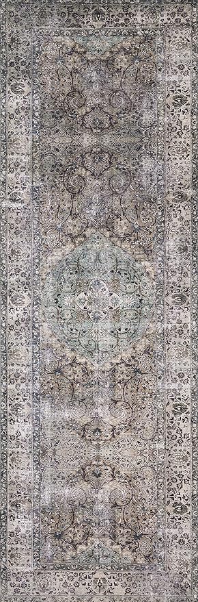 Loloi Layla Collection LAY-06 Taupe/Stone 2'-0" x 5'-0" .13" Thick Accent Rug, Soft, Durable, Vintage Inspired, Distressed, Low Pile, Non-Shedding, Easy Clean, Printed, Living Room Rug