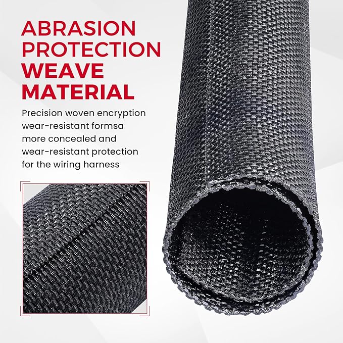 Sonoreboom Automotive Wire Sheathing Split Wire Loom Braided Mesh Woven Cable Sleeve for Harness/Cable Cord Protector (1" - 28 Ft)