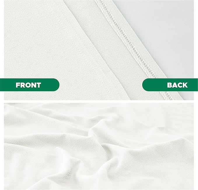 Biscaynebay Decorative Box Spring Cover Full & Full XL Size, Ivory Luxurious Jersey Knitting Stretchy Wrap Around 4 Sides Bed Skirt for Home/Hotels, Easy Fit Wrinkle Free Machine Washable