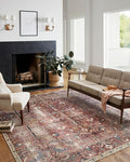 Loloi Chris Loves Julia Jules Collection JUL-01 Merlot/Multi 7'-6'' x 9'-6'', .13" Pile Height, Area Rug