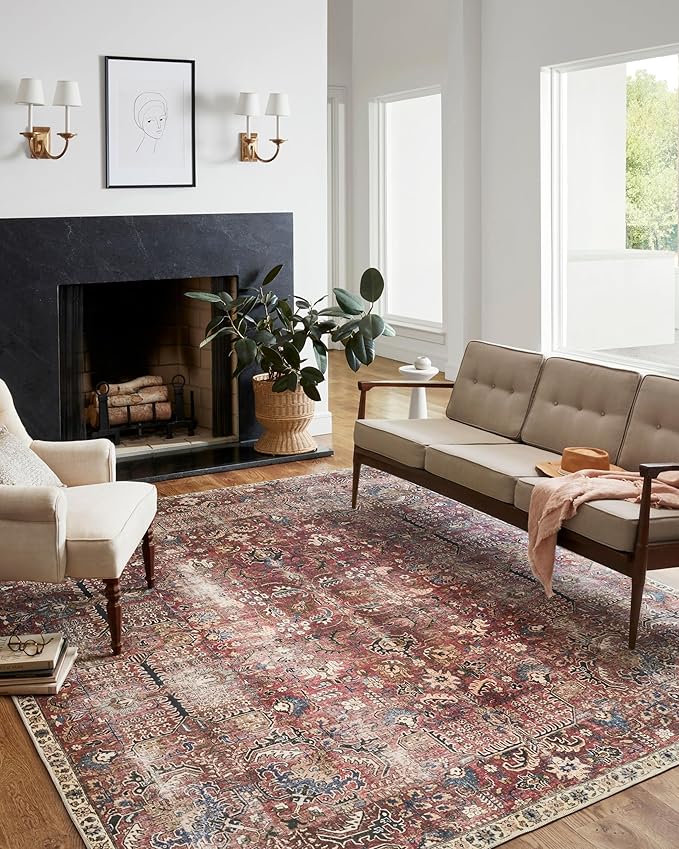Loloi Chris Loves Julia Jules Collection JUL-01 Merlot/Multi 8'-6" x 11'-6", .13" Pile Height, Area Rug