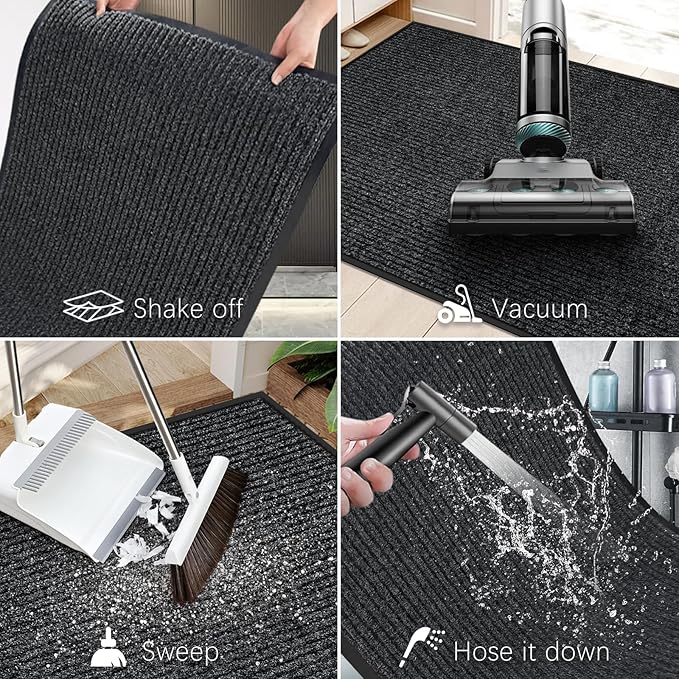 Vicwe Indoor Outdoor Door Mat, 2'x3'Heavy Duty Front Door Mat, Non-Slip Washable Doormats Entrance Mats, Dirt Resistant and Absorbent Doormat, Commercial Outdoor Entrance Floor Mat for Home Office