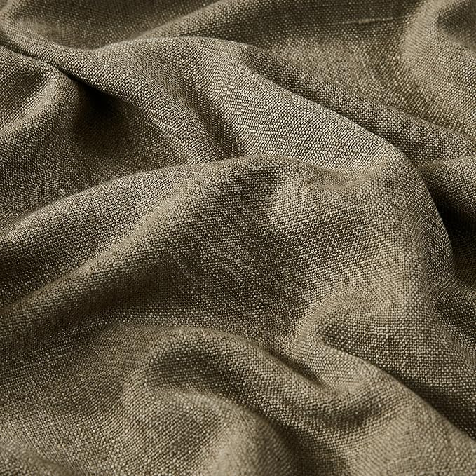 Vision Home Brown Linen Full Blackout Curtains 84 inch Length for Bedroom Living Room Darkening Soundproof Window Panels Thermal Insulated Rod Pocket Back Tab Farmhouse Drapes 56" Wx84 Lx2
