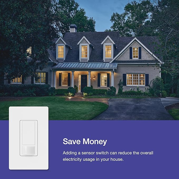 Lutron Maestro Motion Sensor Light Switch Indoor for Bathroom, Garage, Laundry Room, Any Bulbs, Occupancy Vacancy Sensor, Single-Pole, MS-OPS2-GR, Gray