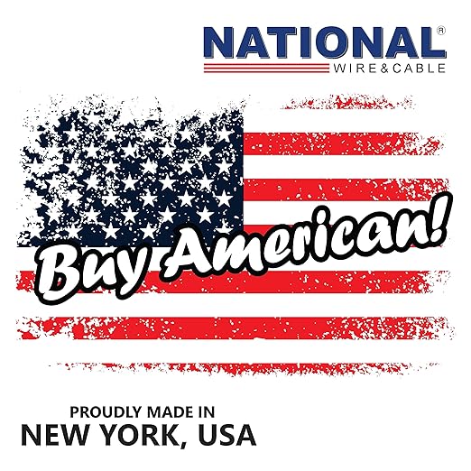 NATIONAL Wire&Cable - 14/2 Audiophile Speaker Wire (50 Feet) 14AWG Gauge - Made in USA - in Wall Audio Speaker Wire Cable/CL Rated/ETL Listed / 2 Conductors - OFC Oxygen-Free Copper, White 50ft