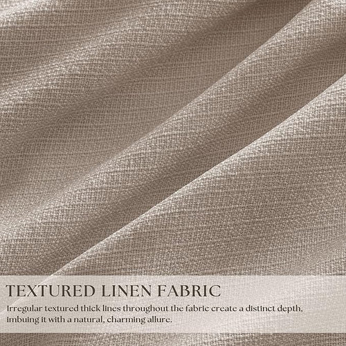 70 Inch Wide Blackout Curtains 84 Inches Long Memory Trained Pinch Pleated Room Darkening Thermal Linen Textured Two Layer Extra Wide Drapes for Living Room Sliding Door Burlywood Birch 1 Panel