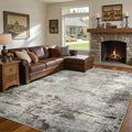Area Rug Living Room Rugs - 10x14 Washable Large Soft Indoor Neutral Modern Abstract Low Pile Rug Carpet for Bedroom Dining Room Farmhouse Home Office - Brown Rust