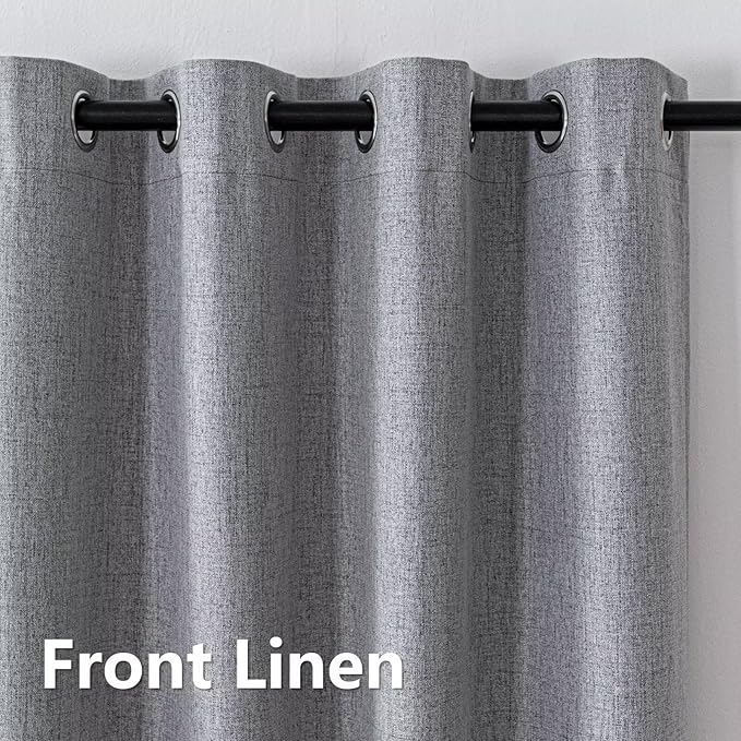100% Blackout Curtains 96 Inches Long 2 Panels Set, Black Out Curtains for Living Room, Light Grey Thermal Insulated Grommet Drapes Bedroom Luxury Decor Privacy(52W × 96L inch, Light Grey)