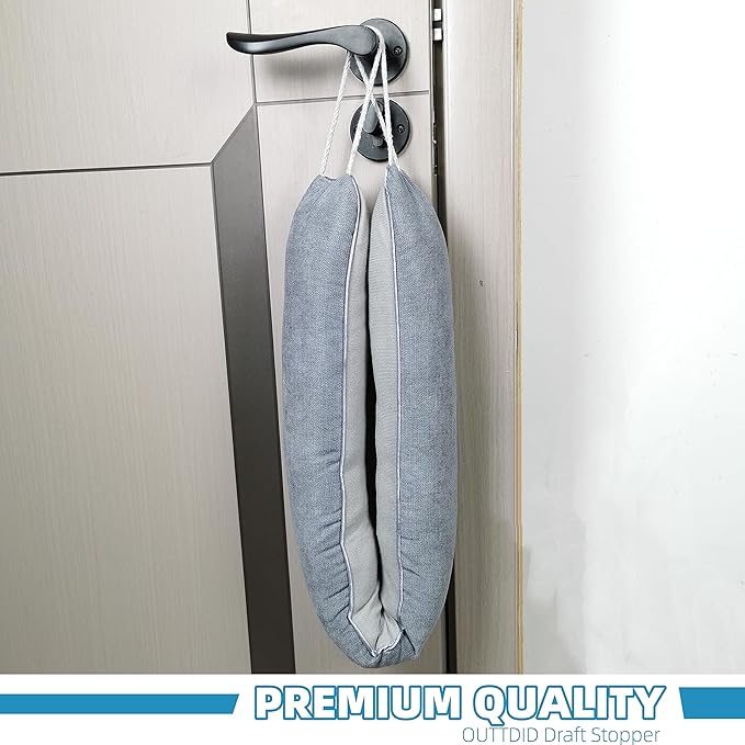 Door Draft Stopper 36 Inches Length x 4 Inches Width, Weighted Under Door Noise Blocker, Heavy Duty Under Door Draft Blocker Bottom Door Seal Noise and Air, Door Guard Saving Energy - Gray