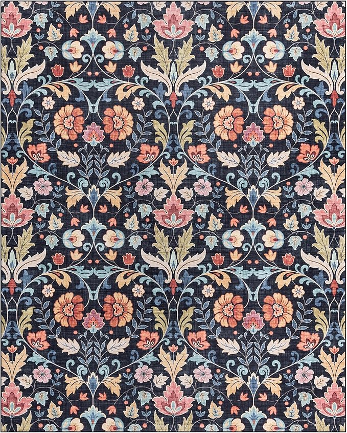 Gertmenian Indoor Boho Area Rug | Home Decor for Entryway, Bedroom, Living Room, Office, Kitchen | Non Slip, Soft, Printed Accent Rugs | Verner, Multi, 8x10 Large, 24626