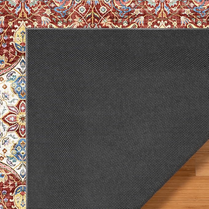 Gertmenian Indoor Bohemian Runner - 2x6 Runner, Non-Shedding, Ideal for High Traffic in Living Room, Kitchen, Entryway - Moroccan, Red, 26843