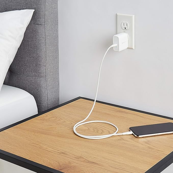 Amazon Basics 65W One-Port GaN USB-C Wall Charger with Power Delivery PD, Foldable Plug, for Laptops, Tablets & Phones, White