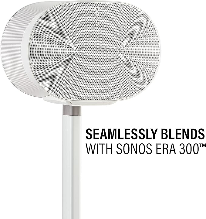 Sanus Wireless Speaker Stands for Sonos ERA 300™ (White) - Pair, Perfect Stand Setup for Easy and Secure Mounting of New Sonos Era 300™ Speakers - OSSE32-W2