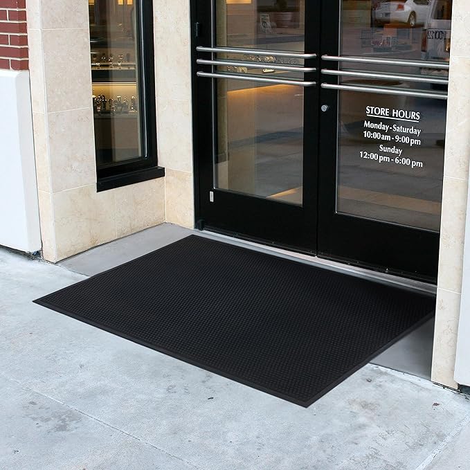 Guardian Easy Step Scraper 3X5 (33in x 58in) Indoor/Outdoor, Heavy-Duty, Solid Rubber Floor Mat,Black