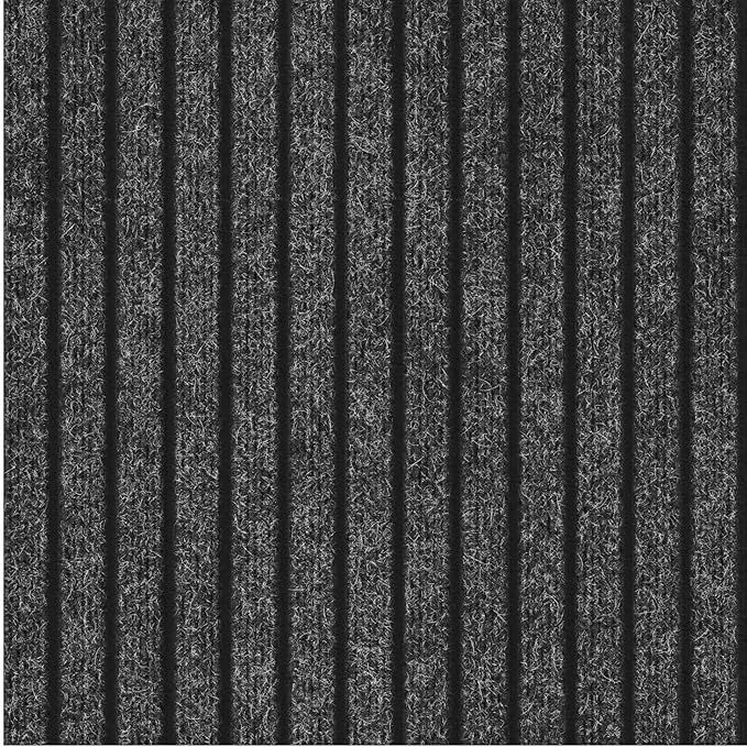 Ottomanson 2'7" x 36' Hallway Runner with Scraper Pile - Extra Durable Non-Slip Rug Mat for Indoor & Outdoor Use - Ideal for Kitchen, Entryway & Garage - High-Traffic Carpet, Black