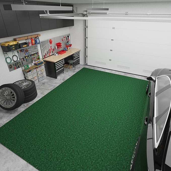 Ottomanson 6'6" x 32' Hallway Runner with Scraper Pile - Extra Durable Non-Slip Rug Mat for Indoor & Outdoor Use - Ideal for Kitchen, Entryway & Garage - High-Traffic Carpet, Green