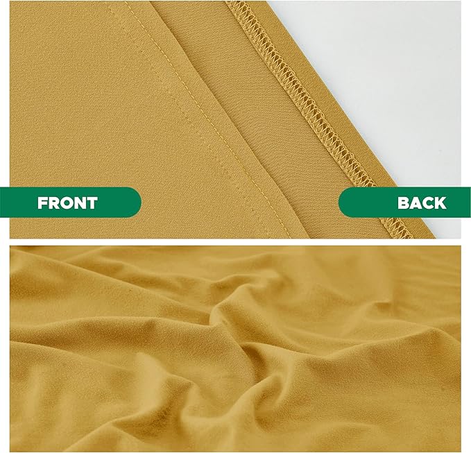 Biscaynebay Decorative Box Spring Cover Full & Full XL Size, Gold Luxurious Jersey Knitting Stretchy Wrap Around 4 Sides Bed Skirt for Home/Hotels, Easy Fit Wrinkle & Fade Free Machine Washable