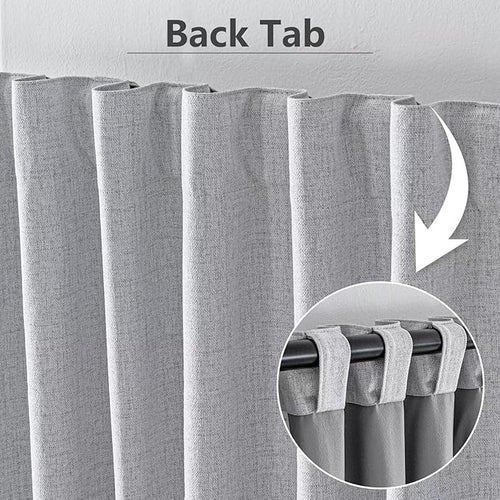 100% Blackout Curtains for Living Room, 90 Inch Curtains 2 Panel Set Light Blocking, Back Tab & Rod Pocket Thermal Insulated Drapes Bedroom Windows Home Decor(52W × 90L inch, Off-White)