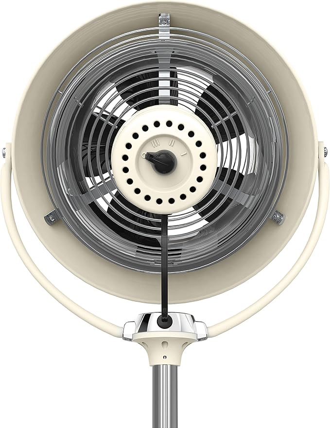 Vornado VFAN™ Sr. Pedestal Vintage Fan, Retro Metal, Standing Air Circulator for Cooling & Decor, 3 Speeds, Adjustable Tilt, Adjustable Height, Durable Pedestal Fan for Bedroom & Home, Vintage White