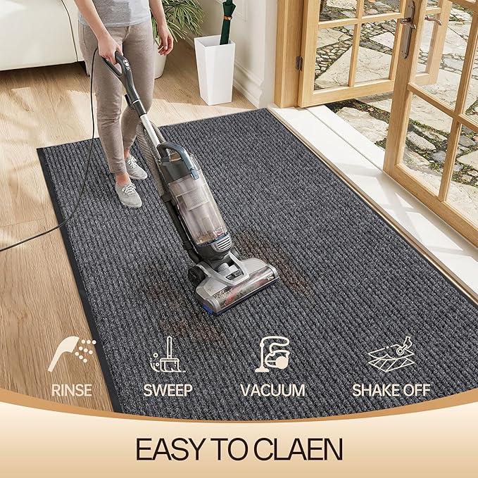 Amyracel Front Door Mat Indoor Outdoor Entrance, 24" x 72" All-Season Waterproof Doormat for Enterway, Heavy Duty Commercial Floor Mat, Fade Resistant, Rubber Back, Low Profile, Easy Clean