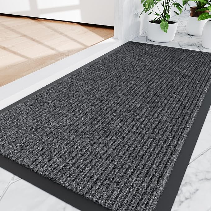 Amyracel Front Door Mat Indoor Outdoor Entrance, 48" x 72" All-Season Waterproof Doormat for Enterway, Heavy Duty Commercial Floor Mat, Fade Resistant, Rubber Back, Low Profile, Easy Clean
