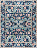 Gertmenian Indoor Boho Area Rug | Home Decor for Entryway, Bedroom, Living Room, Office, Kitchen | Non Slip, Soft, Printed Accent Rugs | Altair, Navy, 5x7 Standard, 24511
