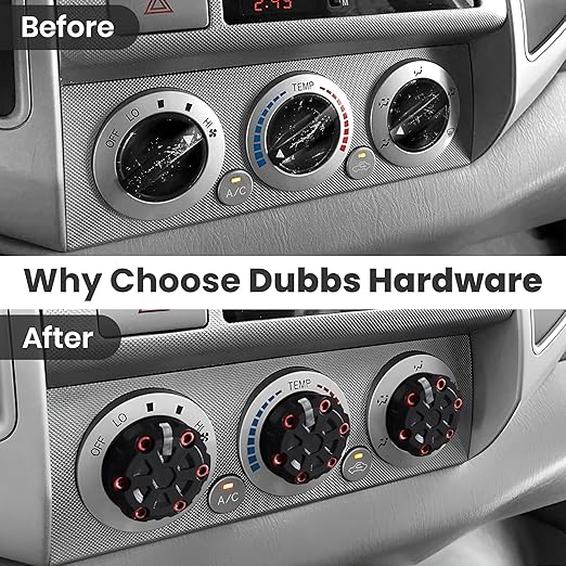 2nd Gen Tacoma Accessories AC Knob Upgrade - 2005,2006,2007,2008,2009,2010,2011,2012,2013,2014,2015 Tacoma Climate Control Dial Mods Set - 2nd Gen Tacoma Mods - for Toyota Interior Replacement Kit