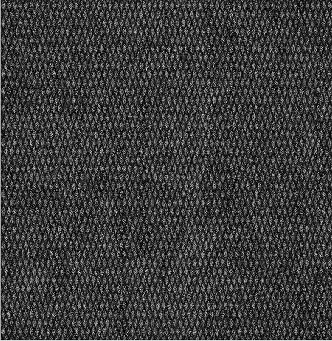 Ottomanson Commercial Scrape Rib Entry Mat – Heavy Duty Ribbed Floor Mat for High Traffic – Non Slip Rubber Back, Waterproof – Indoor Outdoor Use for Offices, Schools, Lobbies, 2'7" x 12', Black